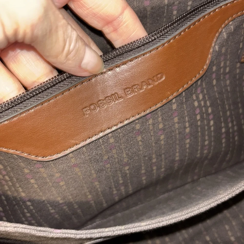 Fossil Leather Messenger Bag